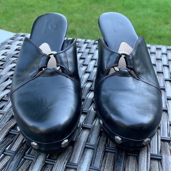 Cole Haan Kenna Clog Black Leather Studded Mules - Picture 4 of 16